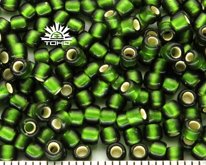 Toho Round 8/0 Silver Lined Frosted Olive Toho Seed Beads