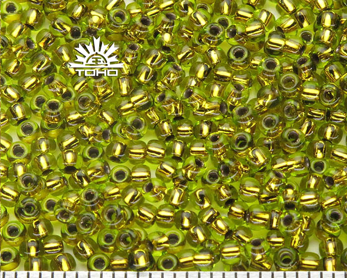 TR-11-747 Toho Round 11/0 Copper-Lined Lime Green Toho Seed Beads