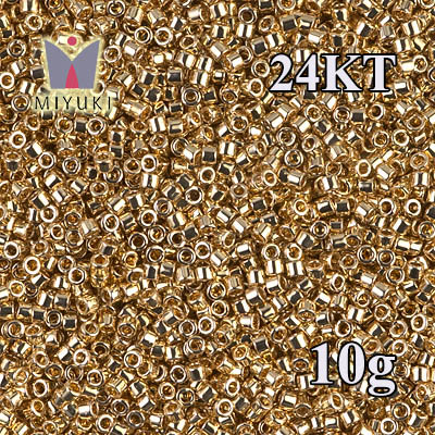 Miyuki Delica 11/0 24KT Lt.Gold Plated