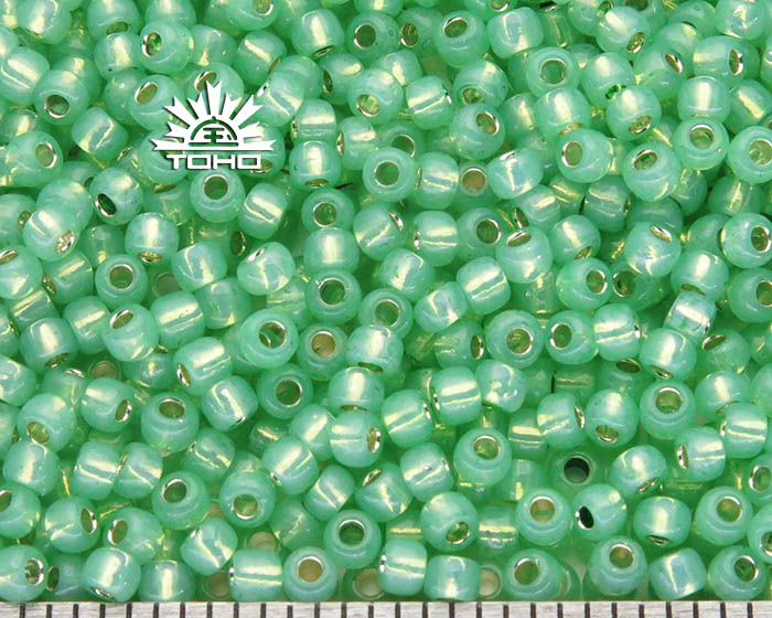 TR-11-2103 Toho Round 11/0 Silver Lined Milky Peridot Toho Round 11/0