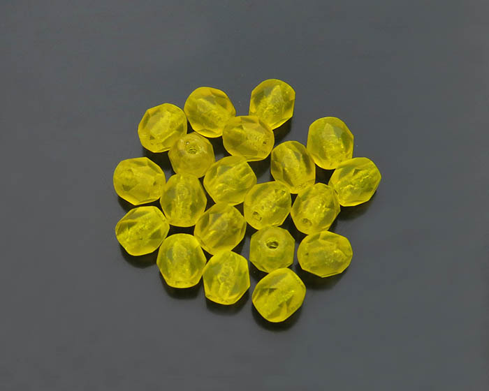80010-M Firepolish 4mm Matte Lemon Facetovane staklene perle