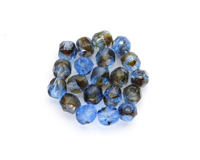 38036 Firepolish 4mm Sapphire Tortoise Facetovane staklene perle