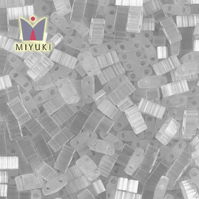 HTL-2598 Miyuki Half Tila Beads - Silk Pale Grey Seed Beads