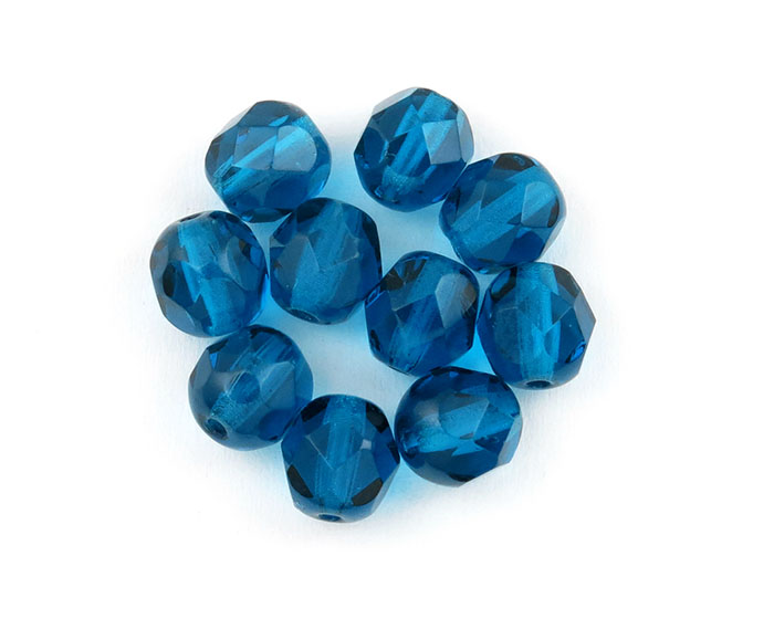 FP06_60080 Firepolish 6mm Capri Blue Facetovane staklene perle