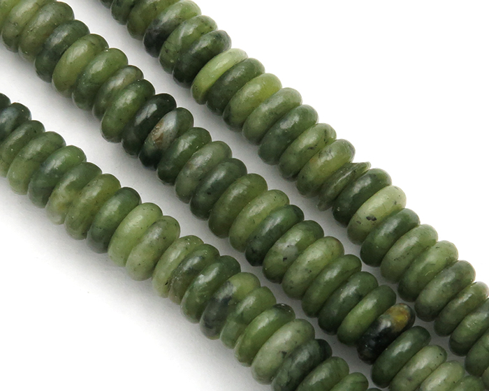 Žad 2x6mm - Heishi Poludrago kamenje
