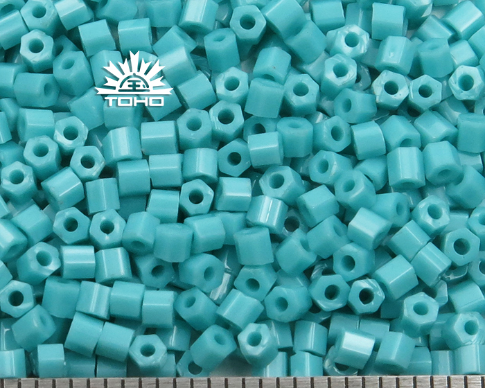Hex 11/0 Opaque Turquoise Seed Beads