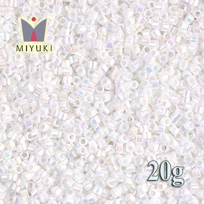 DB0202-(H) Miyuki Delica 11/0 White Pearl AB Miyuki Delica