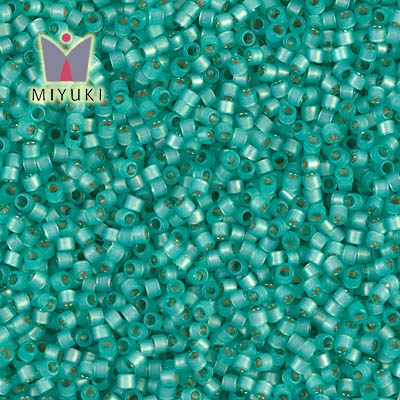 DB0627 Miyuki Delica 11/0 Silver Lined Mint Green Alabaster Dyed Miyuki Delica
