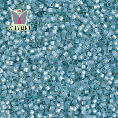 DB0628 Miyuki Delica 11/0 Silver Lined Lt.Aqua Alabaster Dyed Miyuki Delica