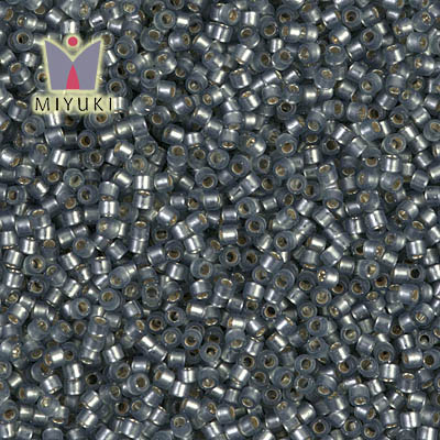 DB0689 Miyuki Delica 11/0 Dyed Semi-Frosted Silver Lined Moss Green Seed Beads