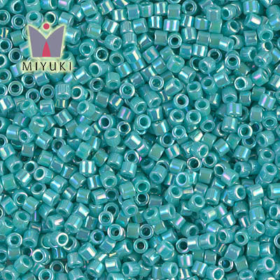 DBM0166 Delica 10/0 Opaque Turquoise Green AB Miyuki Delica