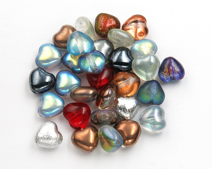 MIX Srca 6mm - Color MIX Staklene perle i biseri