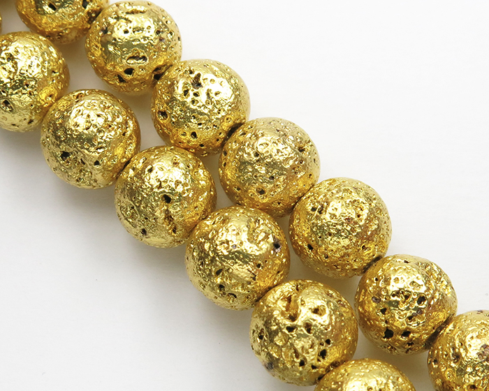 Lava 8mm - Gold Plated Poludrago kamenje