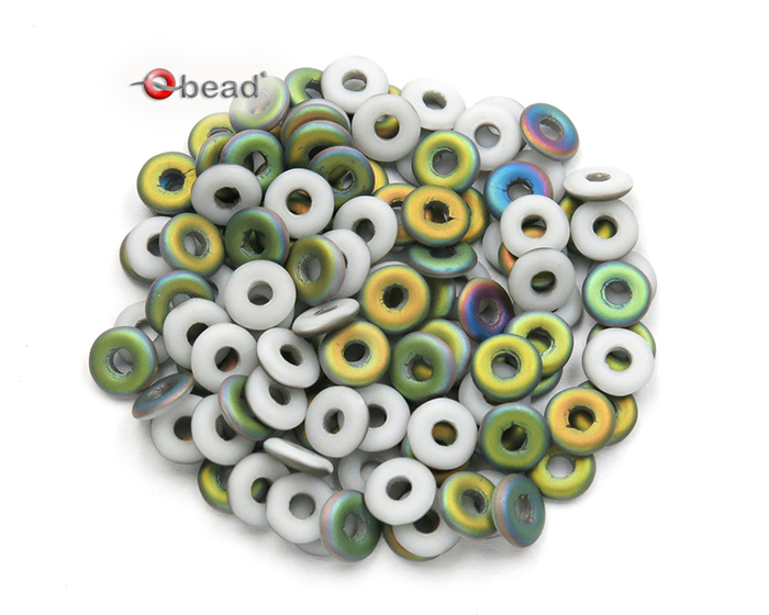 O-Bead 2x4mm 03000/28171 Chalk White Vitrail Matted Staklene perle i biseri