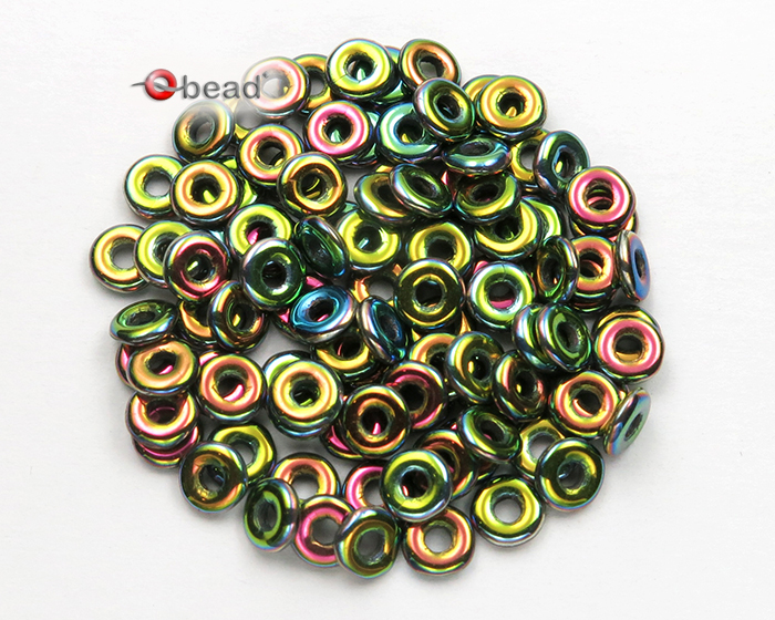 O-Bead 2x4mm 23980/28100 Jet Vitrail Full Staklene perle i biseri