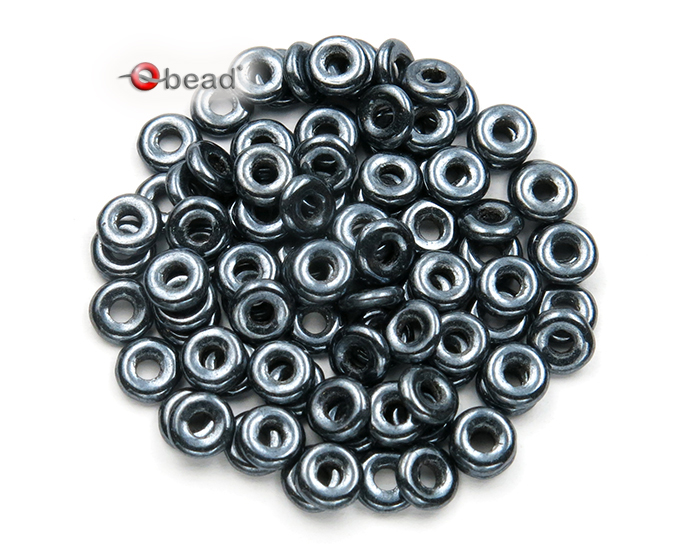 O-Bead 2x4mm 23980/14400 Jet Hematit Staklene perle i biseri