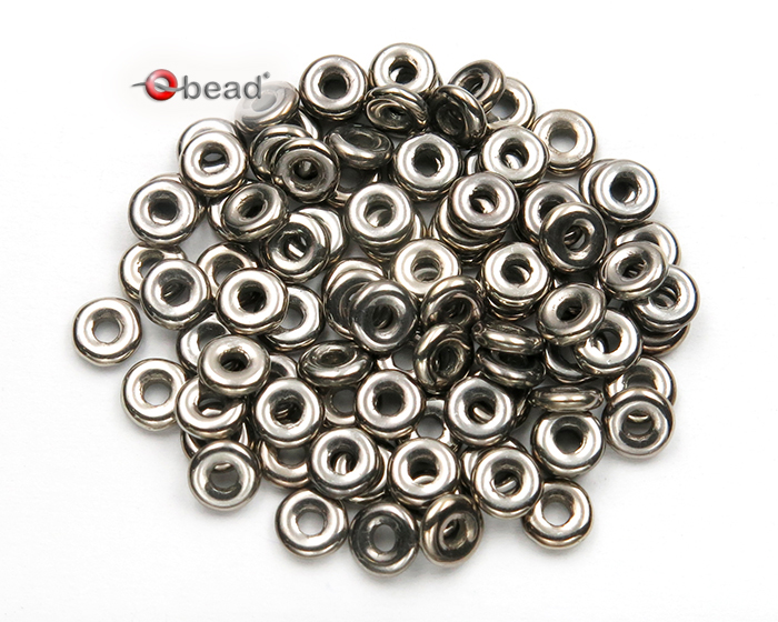 O-Bead 2x4mm 23980/27500 Jet Argentic Full Staklene perle i biseri