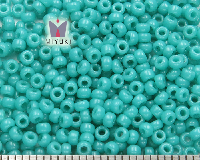 MR-11-0412 Miyuki Round 11/0 Opaque Turquoise Green Seed Beads