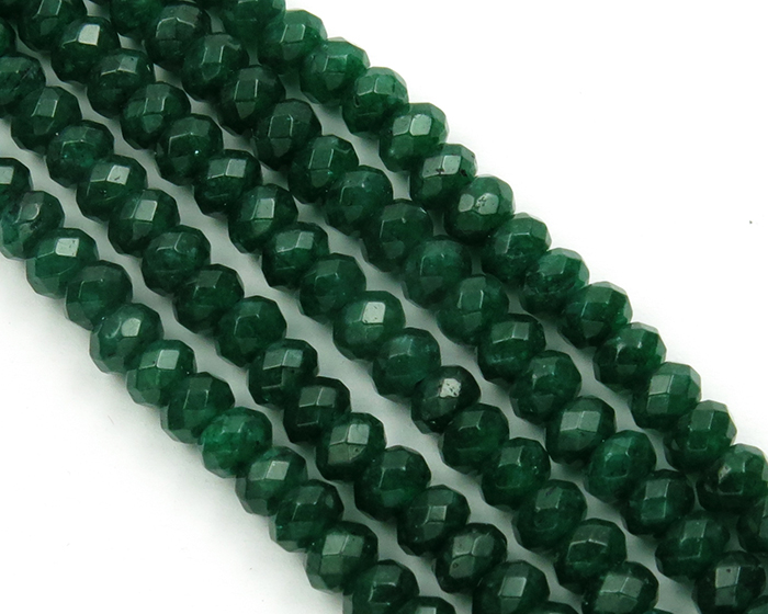 Candy Jade (01) 3x4mm Dk.Green - Facetovane rondele Poludrago kamenje