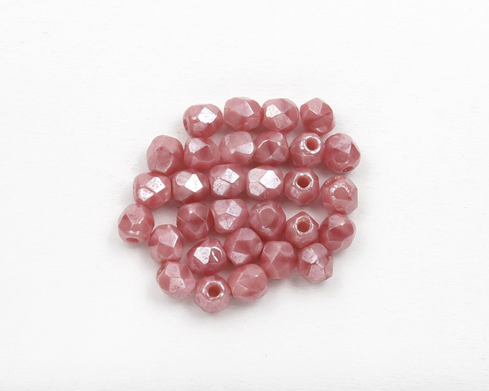 FP03_74020-LO Firepolish 3mm Luster Pink Coral Facetovane perle