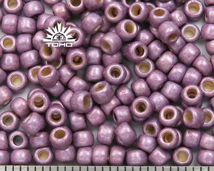 TR-08-PF579F Toho Round 8/0 PermaFinish - Matte Galvanized Pale Lilac Toho Seed Beads