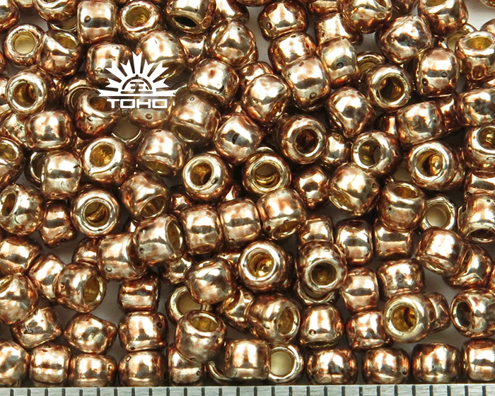 TR-08-PF593 Toho Round 8/0 PermaFinish - Galvanized Almond (10gr) Toho Seed Beads