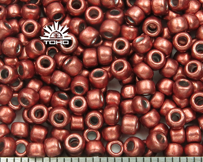 TR-08-YPS0012 Toho Round 8/0 HYBRID ColorTrends: Metallic Aurora Red Toho perlice Seed Beads