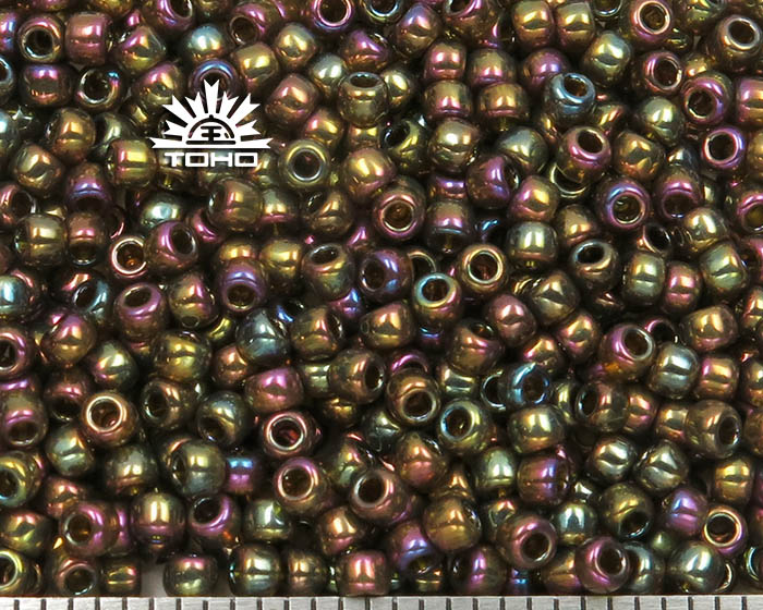 TR-11-459 Toho Round 11/0 Gold-Lustered Dk Topaz Zrnaste perlice - Seed Beads