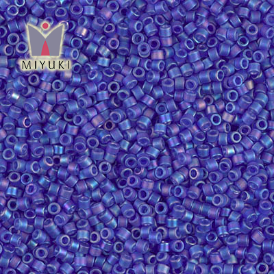 DB0864 Miyuki Delica 11/0 Matted Transparent Cobalt AB Miyuki Delica