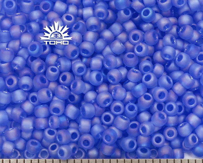 TR-11-178F Toho Round 11/0 Transparent Rainbow Frosted Sapphire Seed Beads