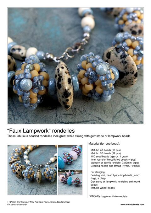 Faux lampwork - Beaded Bead